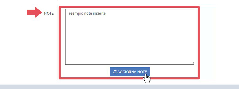 immagine pagina gestione funzionalità per l'edificio, note edificio